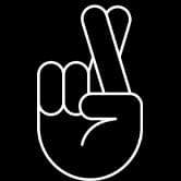 Crossed fingers, hope sign.