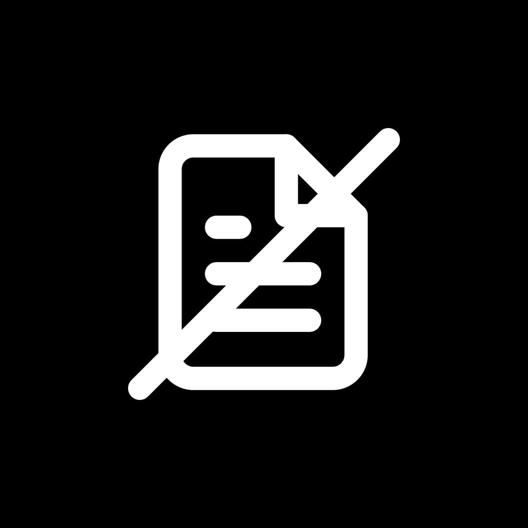 white icon crossed-out contract